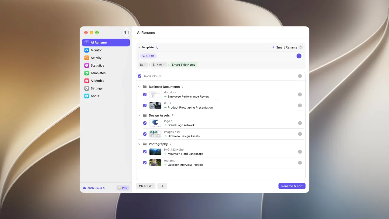 AI Folder Sorting